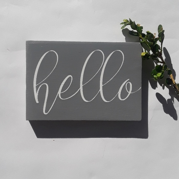 handmade Other - New handmade hello gray home decor wood sign